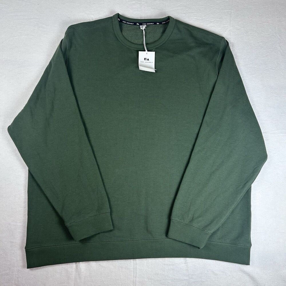Mens 3xl Free Assembly Dark Olive Sweatshirt. NWT